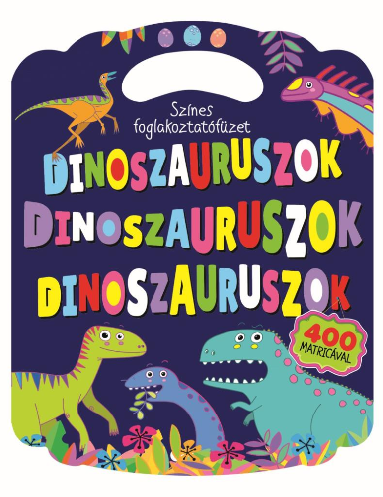 Színes foglalkoztatófüzet dinoszauruszokkal