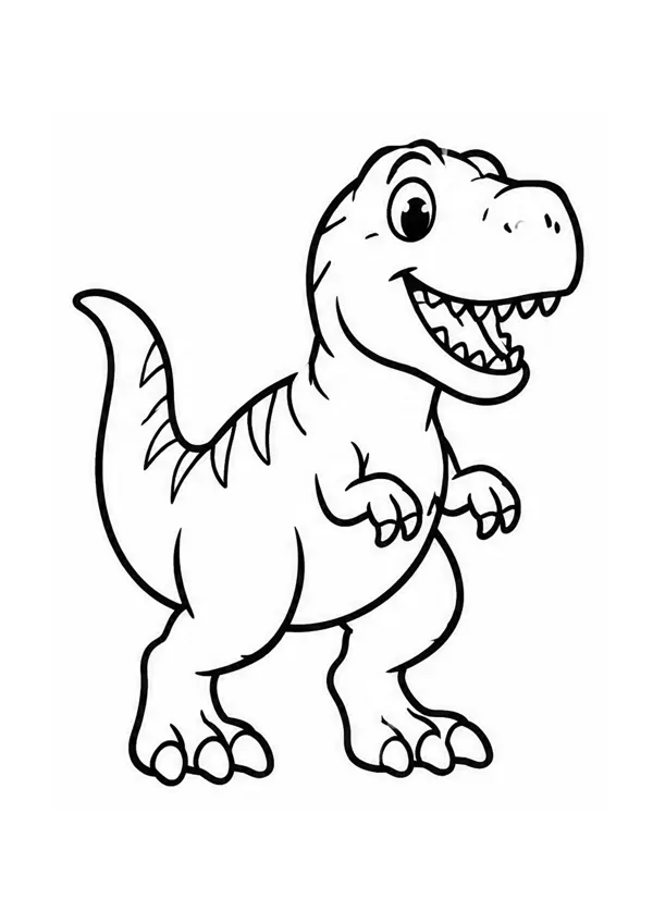 Mosolygó T-rex – nyomtatható színező