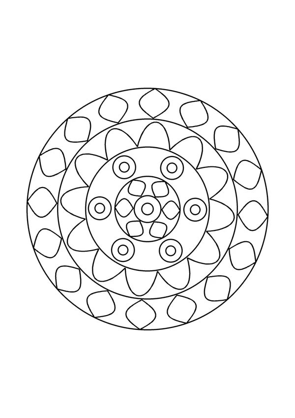 Mandala színező – könnyű 2. – nyomtatható színező