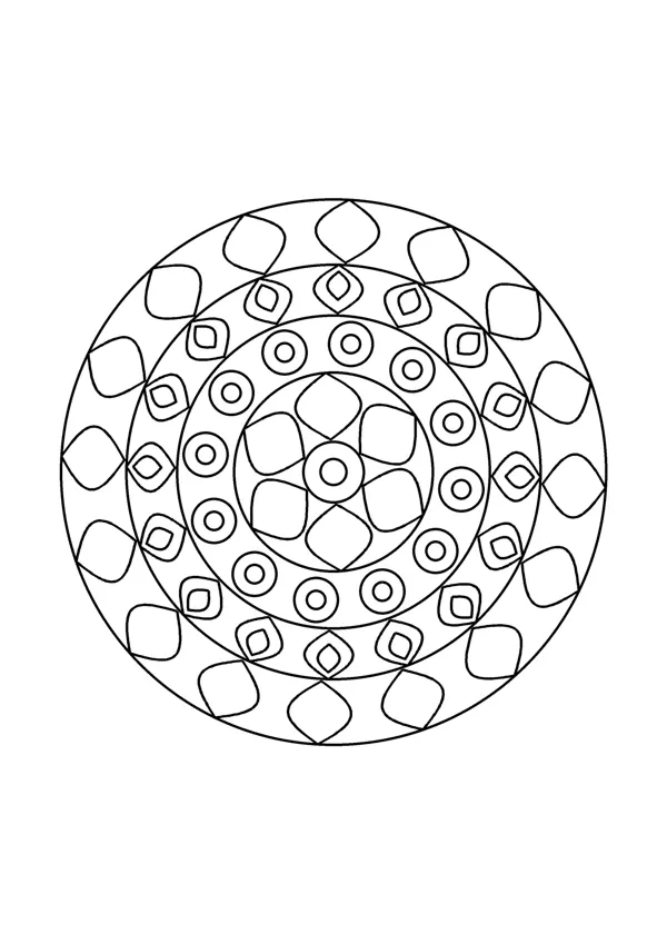 Mandala színező – könnyű 7. – nyomtatható színező