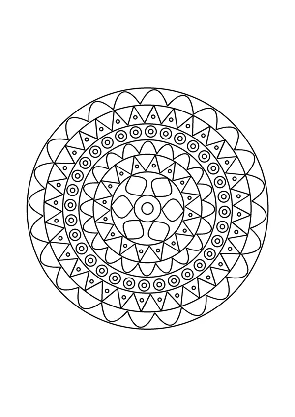 Mandala színező – közepes 1. – nyomtatható színező