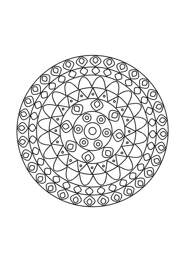 Mandala színező – közepes 2. – nyomtatható színező