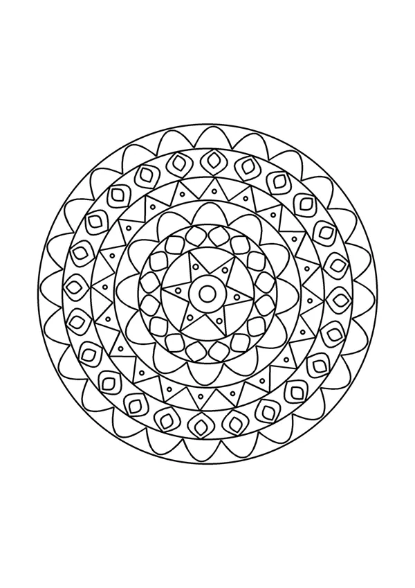 Mandala színező – közepes 3. – nyomtatható színező