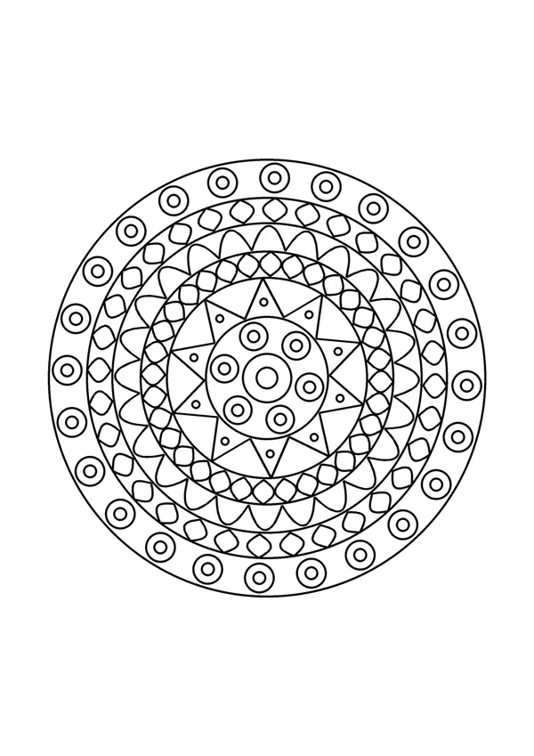 Mandala színező – közepes 8. – nyomtatható színező