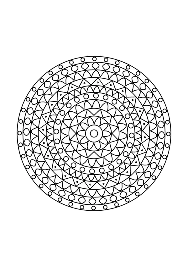 Mandala színező – részletes 1. – nyomtatható színező