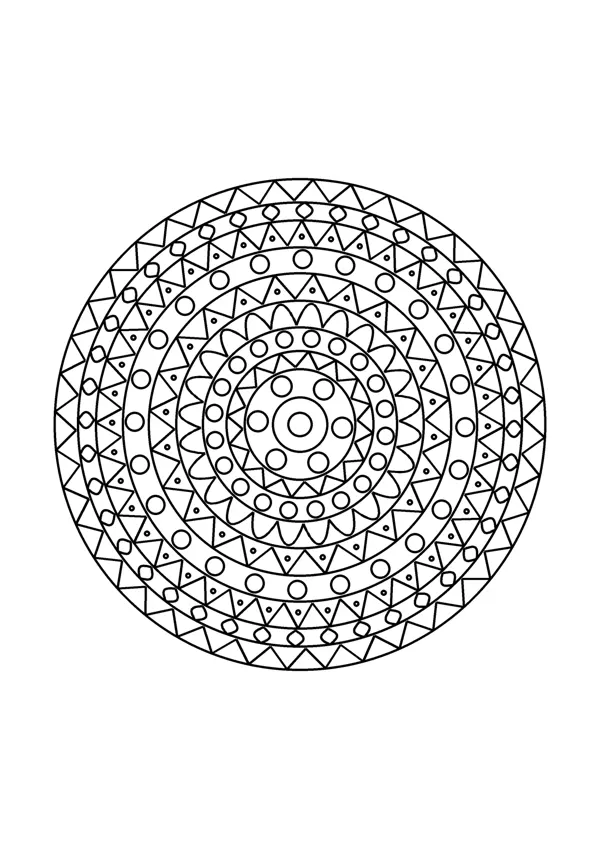 Mandala színező – részletes 2. – nyomtatható színező