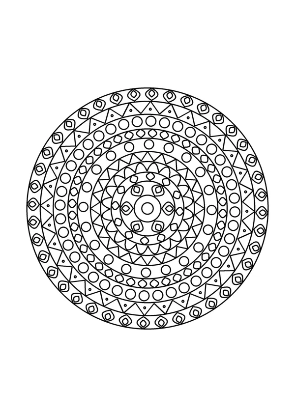 Mandala színező – részletes 4. – nyomtatható színező