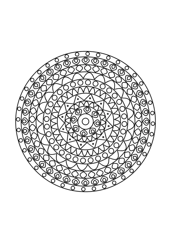 Mandala színező – részletes 7. – nyomtatható színező