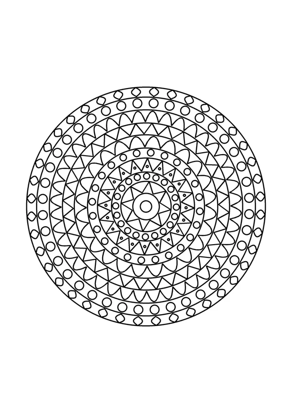 Mandala színező – részletes 8. – nyomtatható színező
